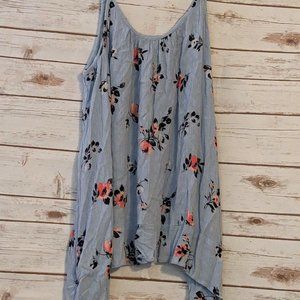 GUC Torrid Tank Light Blue with Coral Floral Size 28